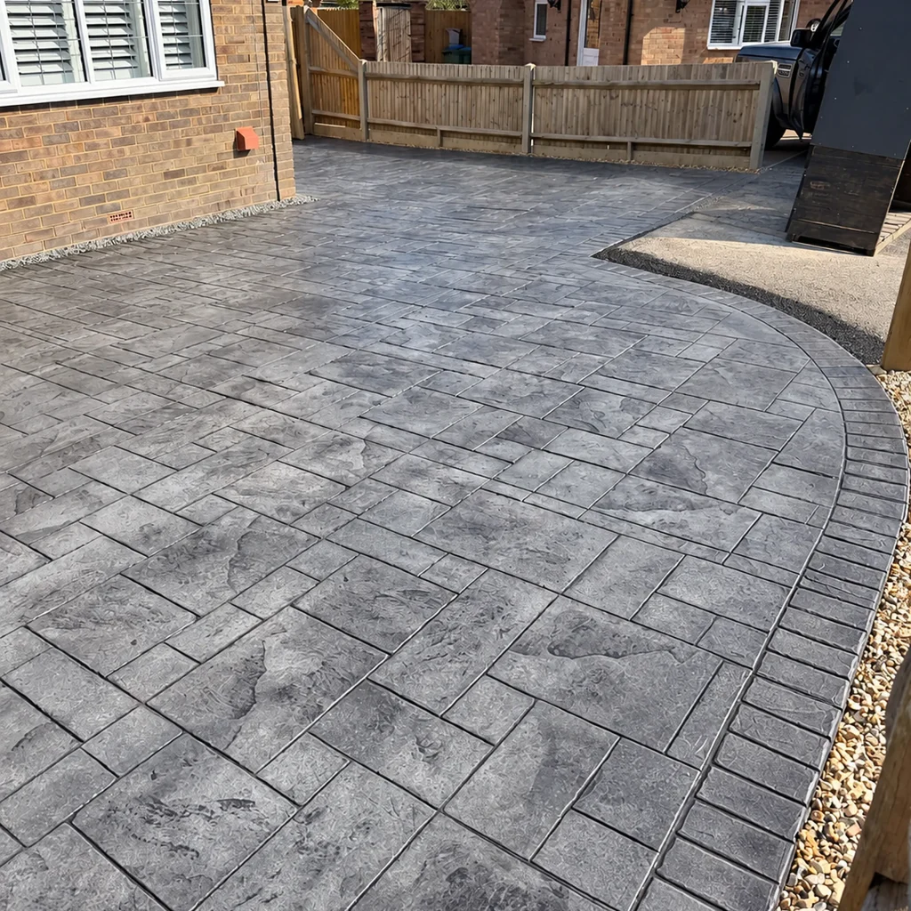 grey-stamped-concrete-patio-garage-corner
