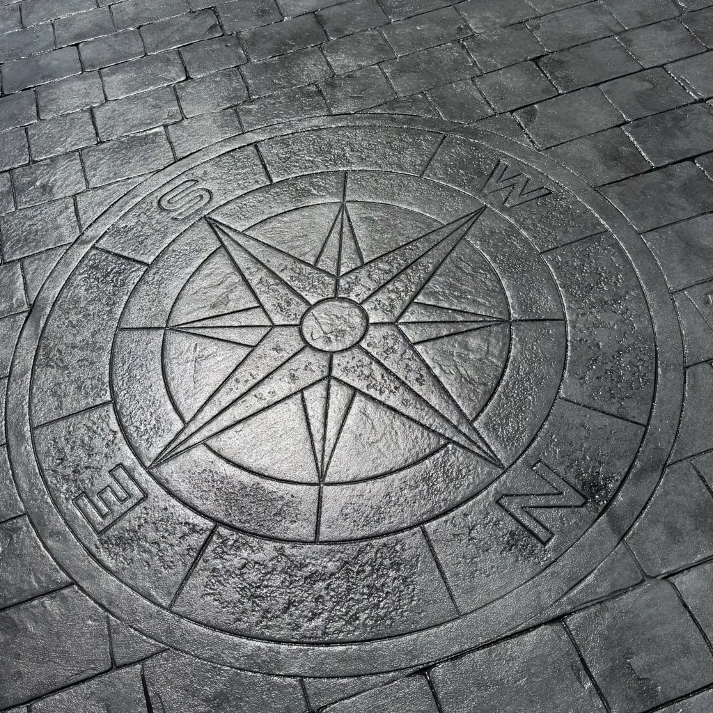 stamped-concrete-compass-medallion